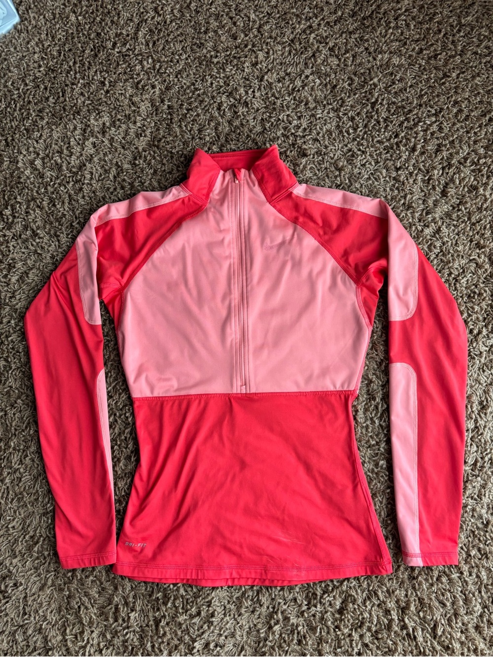 Nike Pro Women’s Two-Tone Pink Half-Zip Ski Top